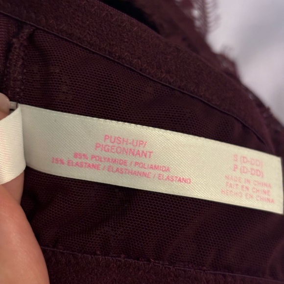 Pink by Victoria’s Secret Womens Small D/DD Padded Push Up Bralette Lace Purple - Picture 8 of 9